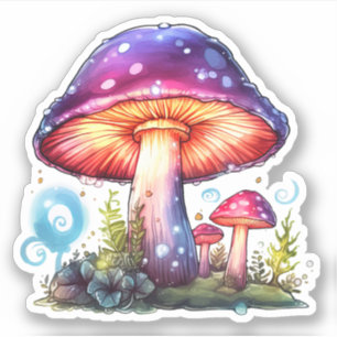 Trippy Psychedelic Earthy Mushroom Art Artwork Klistermärken