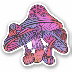 Trippy Psychedelic Earthy MushRumsverk Artwork Klistermärken