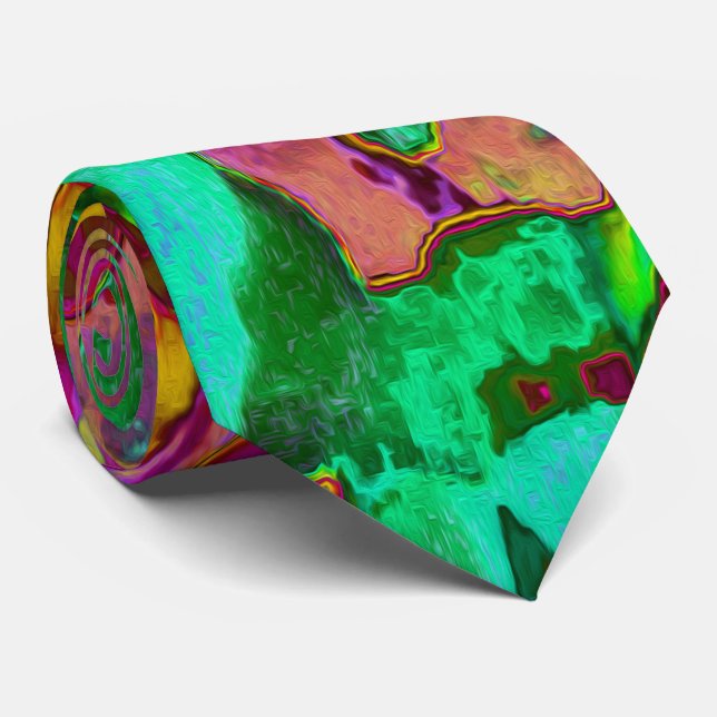 Trippy Psychedelic Emerald Grönt Flowers Slips (Rullad)