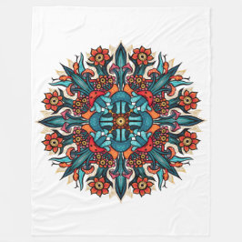 Trippy Psychedelic Groovy Mushroom Mandala Ögon Fleecefilt