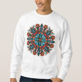 Trippy Psychedelic Groovy Mushroom Mandala Ögon Lång Ärmad Tröja