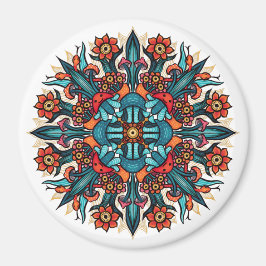 Trippy Psychedelic Groovy Mushroom Mandala Ögon Magnet