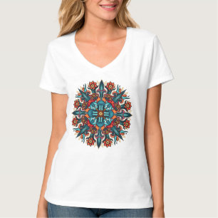 Trippy Psychedelic Groovy Mushroom Mandala Ögon T Shirt