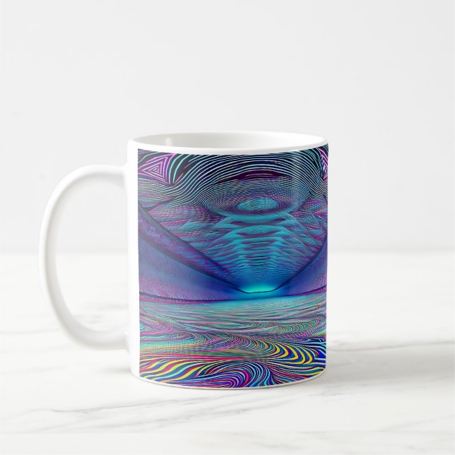 Trippy Psychedelic Optical Illusion Kaffemugg (Vänster)
