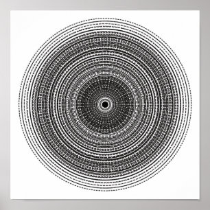 Trippy Psychedelic Radial Dot Design Poster