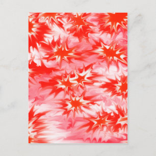 Trippy Psychedelic Red White och Rosa med flera fä Vykort