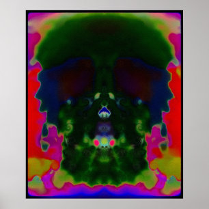 Trippy Psychedelic skalle gömmd bildaffisch Poster