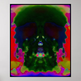 Trippy Psychedelic Skull Gömt Bilder Poster