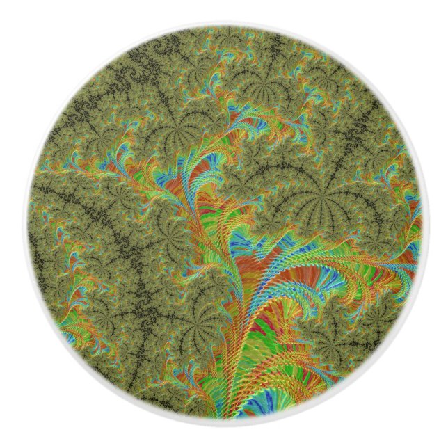 Trippy Psychedelic Spiral Fractal Art Knopp (Framsidan)