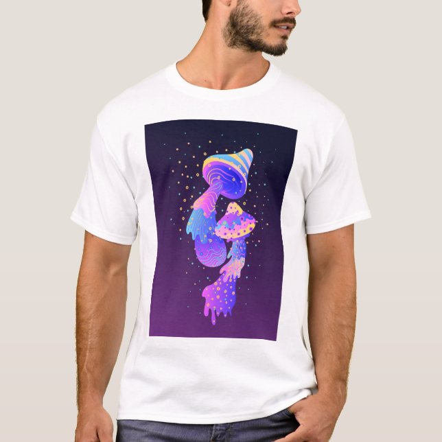 Trippy Psychedelic Svampar T Shirt (Framsida)