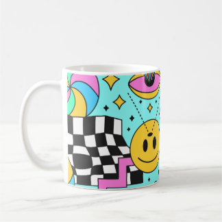 Trippy rainbow 60 s pop psychedelic seamless Patte Kaffemugg