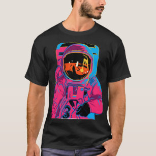 Trippy rainbow Astronaut Sticker T Shirt