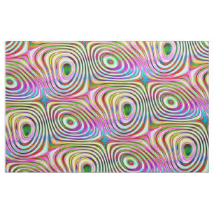 Trippy Rainbow Färger Round Squares Mönster Tyg