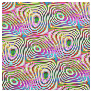 Trippy Rainbow Färger Round Squares Mönster Tyg