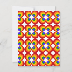 Trippy Rainbow Flowers Vykort