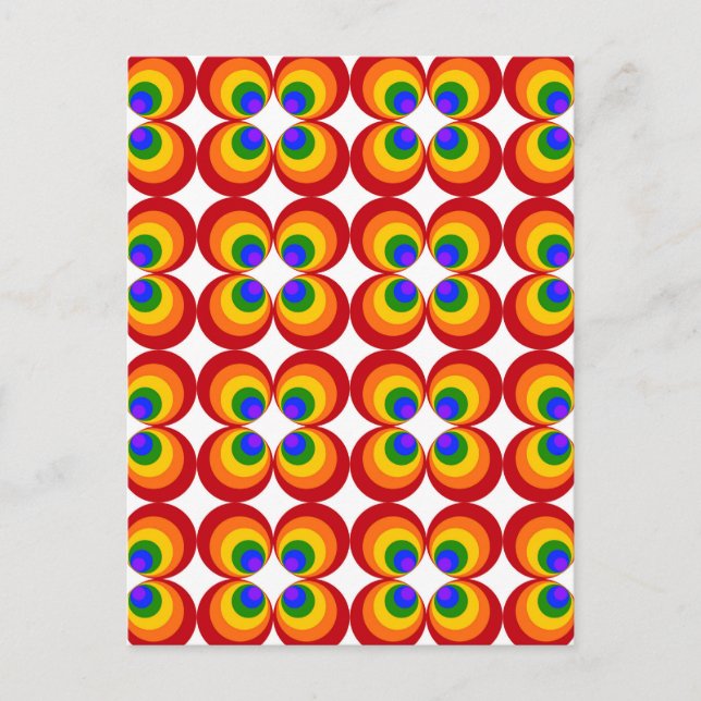 Trippy Rainbow Flowers Vykort (Framsida)