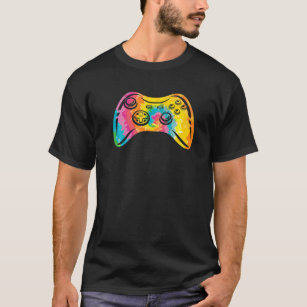 Trippy Rainbow Hippie Tie Dye Video Games T Shirt