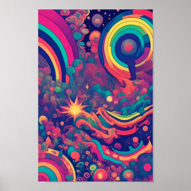 Trippy Rainbow Whirlwind Poster (Framsidan)