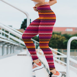 Trippy Rand Bold Lila Psychedelic Glitchy Leggings
