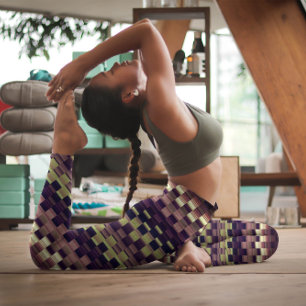 Trippy Rand Earthy Färg Coola Psychedelic Leggings