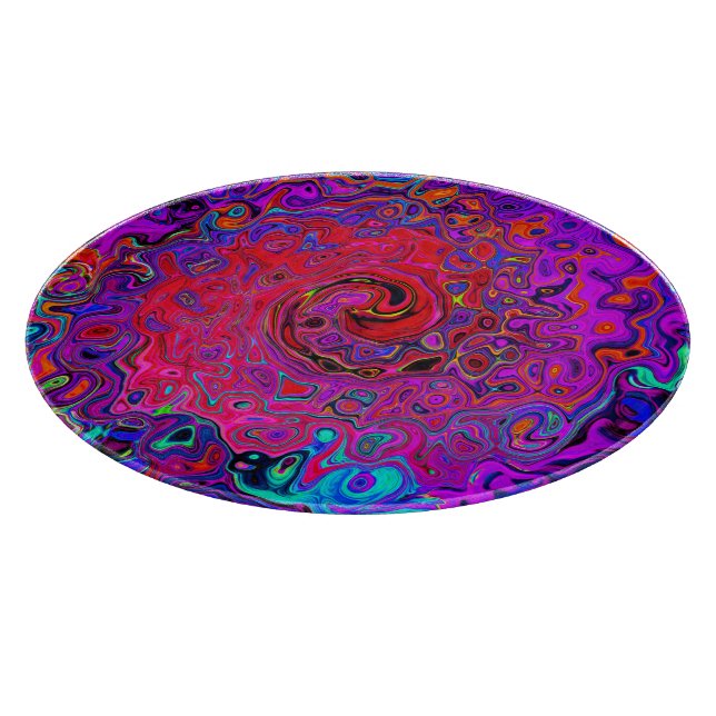 Trippy Red and Lila Abstrakt Retro Liquid Swirl (Hörn)