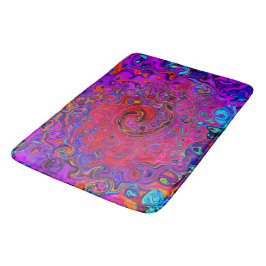 Trippy Red and Lila Abstrakt Retro Liquid Swirl Badrumsmatta