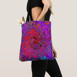 Trippy Red and Lila Abstrakt Retro Liquid Swirl Tygkasse