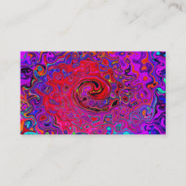 Trippy Red and Lila Abstrakt Retro Liquid Swirl Visitkort