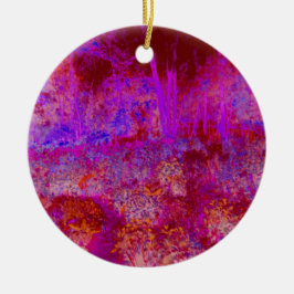 Trippy Red and Magenta Impressionistic Ligcape Julgransprydnad Keramik