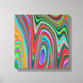 Trippy Red, Grönt and Blue Abstrakt Groovy Art Canvastryck