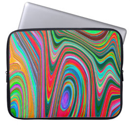 Trippy Red, Grönt and Blue Abstrakt Groovy Art Laptop Fodral