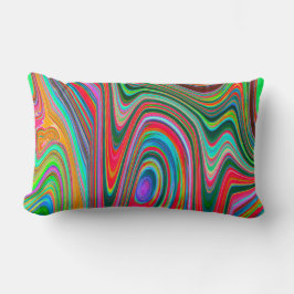 Trippy Red, Grönt and Blue Abstrakt Groovy Art Lumbarkudde