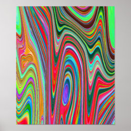 Trippy Red, Grönt and Blue Abstrakt Groovy Art Poster