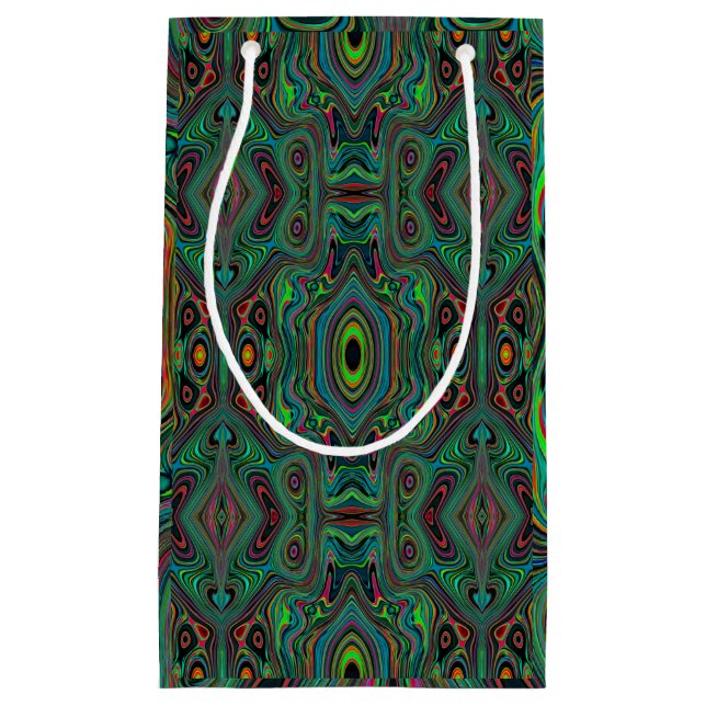 Trippy Retro Black and Lime Green Abstrakt Mönster (Framsidan)