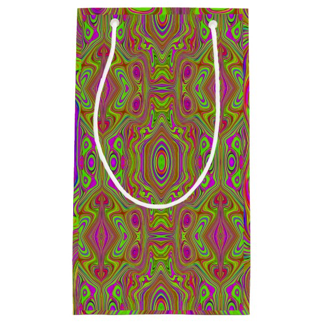 Trippy Retro Chartreuse Magenta Abstrakt Mönster (Framsidan)