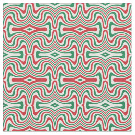 Trippy Retro Groovy Squiggly jul Mönster Tyg