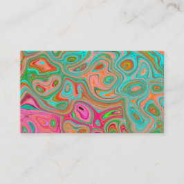 Trippy Retro Orange and Aqua Groovy Abstrakt Art Visitkort