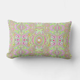 Trippy Retro Rosa and Lime Green Abstrakt Mönster Lumbarkudde