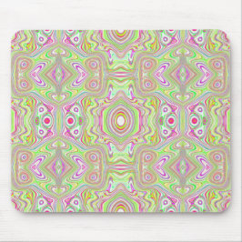 Trippy Retro Rosa and Lime Green Abstrakt Mönster Musmatta