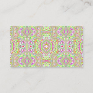 Trippy Retro Rosa and Lime Green Abstrakt Mönster Visitkort