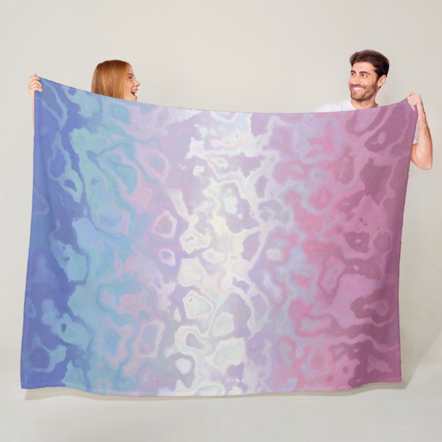 Trippy Ripply Groovy Eccentric Bigender Pride Flag Fleecefilt (På plats)