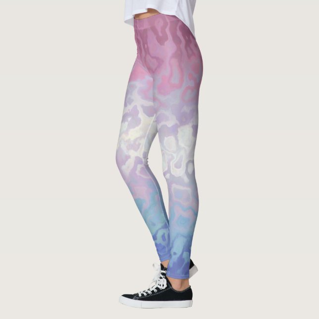 Trippy Ripply Groovy Eccentric Bigender Pride Flag Leggings (Vänster)