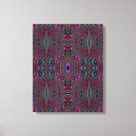 Trippy Seafoam Grönt och Magenta Abstrakt Mönster Canvastryck