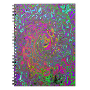 Trippy Shock rosa Abstrakt Retro Liquid Swirl Anteckningsbok