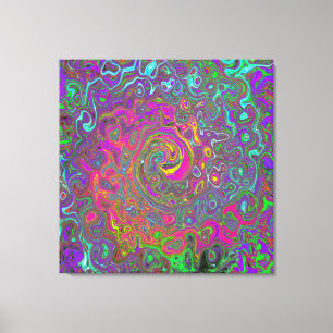Trippy Shock rosa Abstrakt Retro Liquid Swirl Canvastryck