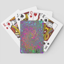 Trippy Shock rosa Abstrakt Retro Liquid Swirl Casinokort