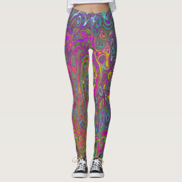 Trippy Shock rosa Abstrakt Retro Liquid Swirl Leggings