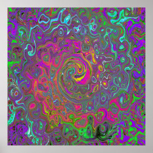 Trippy Shock rosa Abstrakt Retro Liquid Swirl Poster