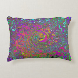 Trippy Shock rosa Abstrakt Retro Liquid Swirl Prydnadskudde