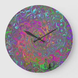 Trippy Shock rosa Abstrakt Retro Liquid Swirl Stor Klocka